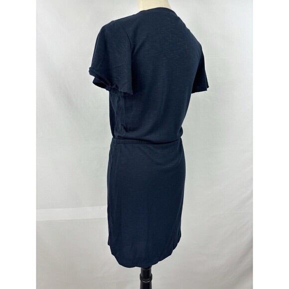 Paige Brielle Tee Shirt Dress Navy Blue XS Drawstring Waist Flutter Sleeve - Picture 8 of 16